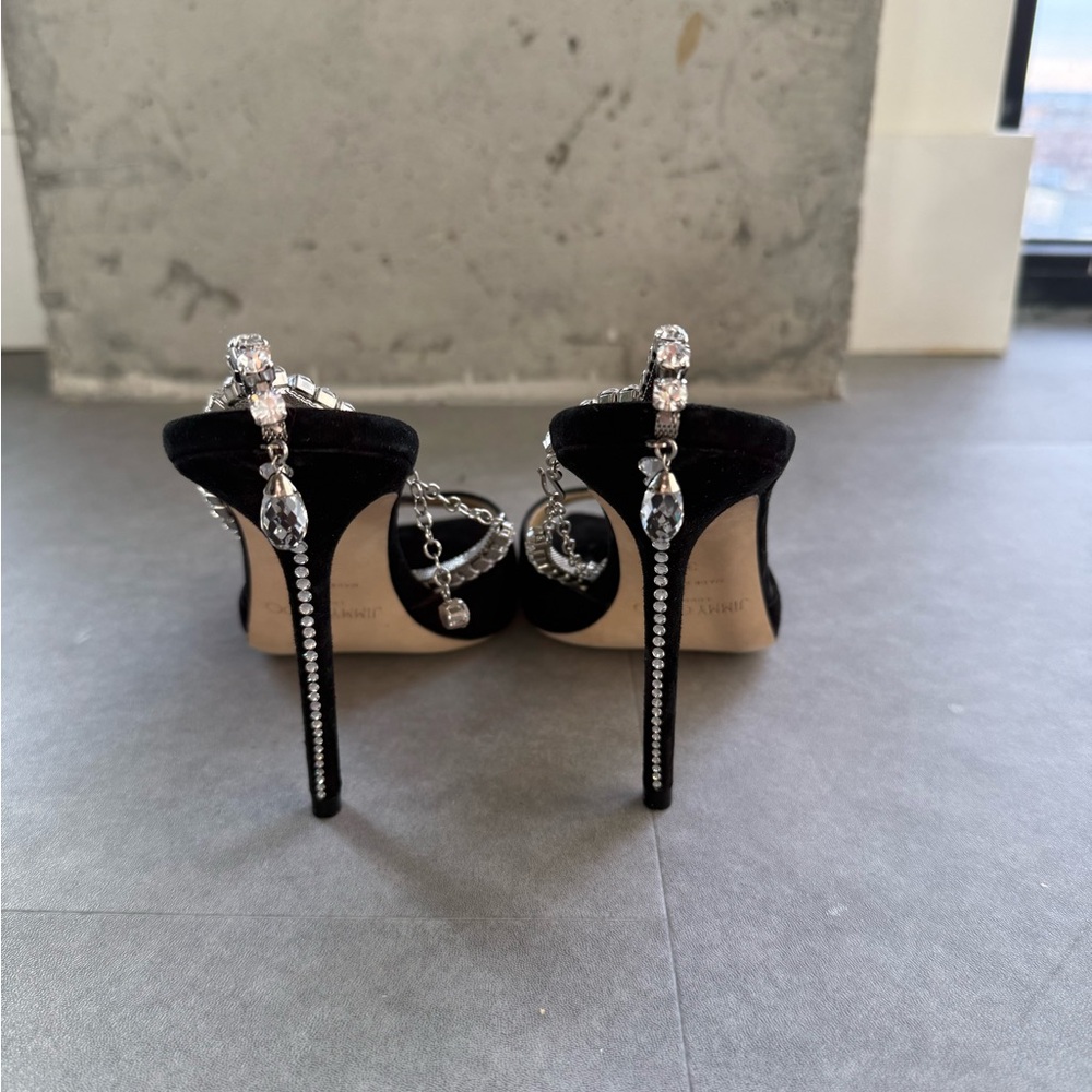 Jimmy Choo Suede Crystal Heels - Picture 3 of 6